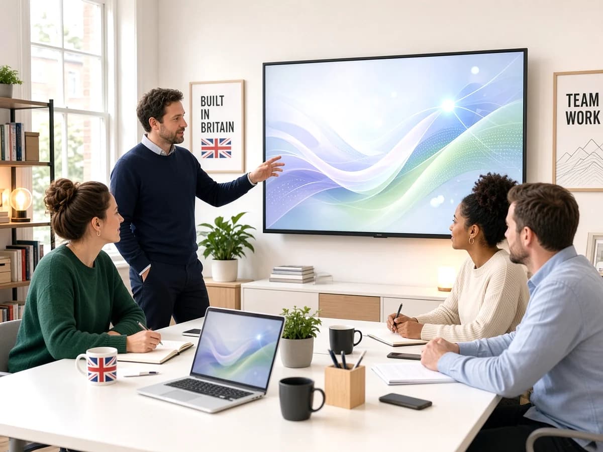 Small UK business team using an AI powered application