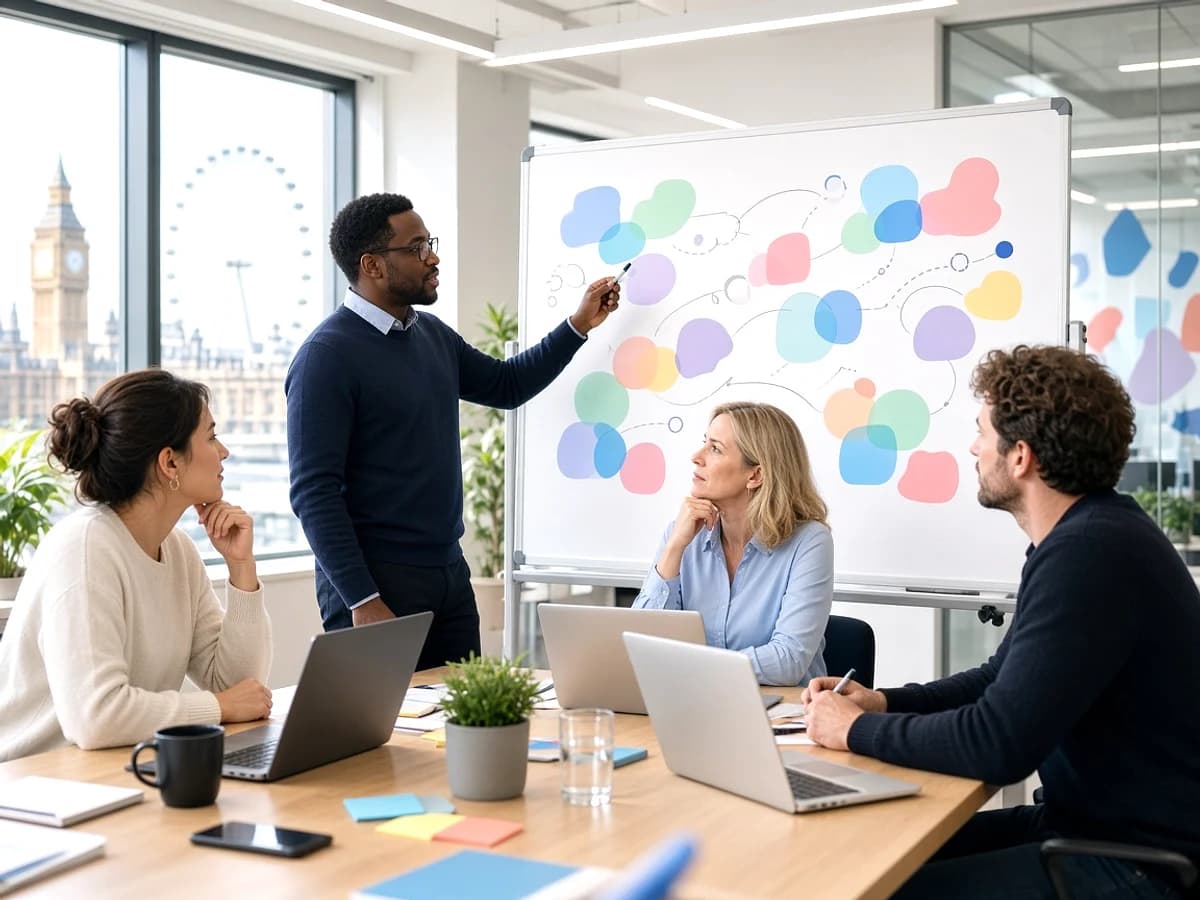 UK business and AI development team planning an intelligent application in London