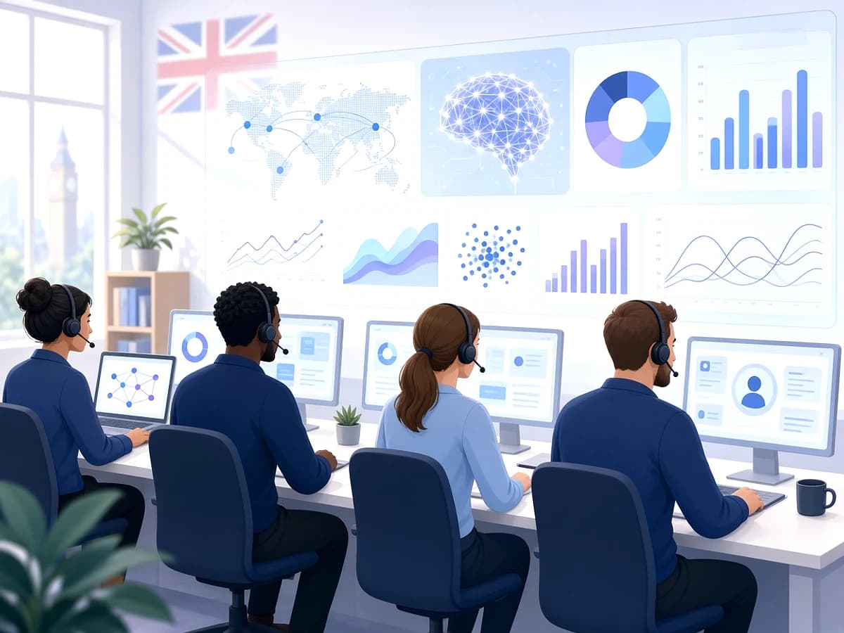 UK AI support team monitoring an intelligent application