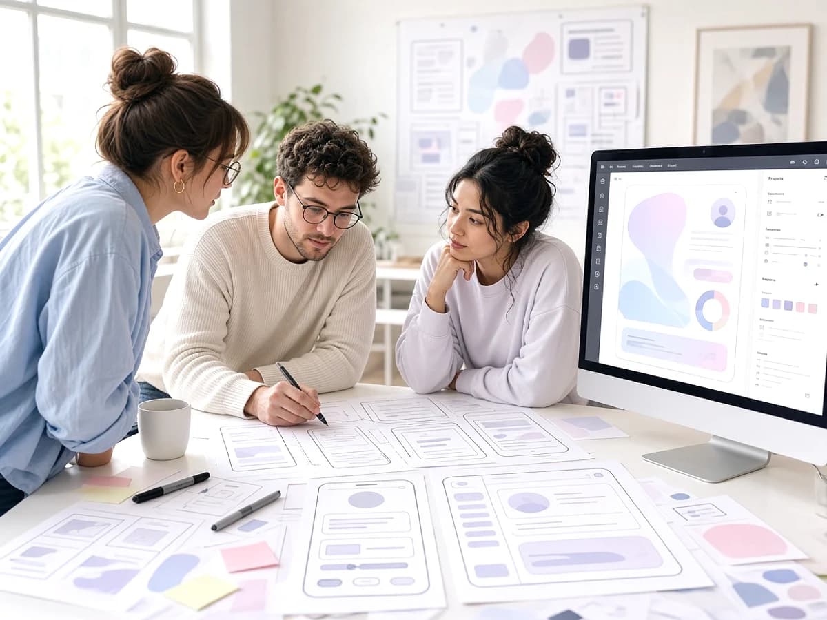 UK UX designers creating an AI application interface