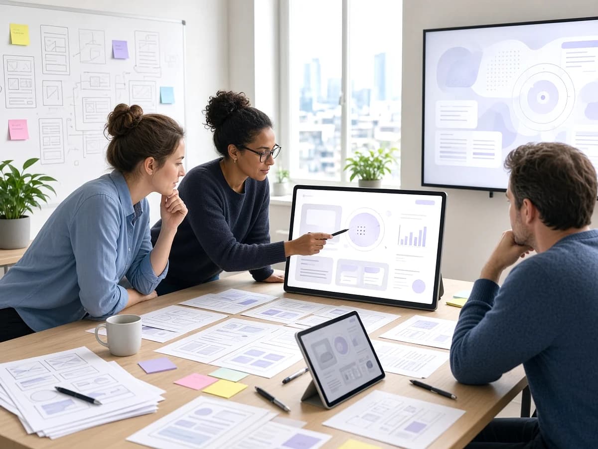 UK UX team designing an AI powered application interface
