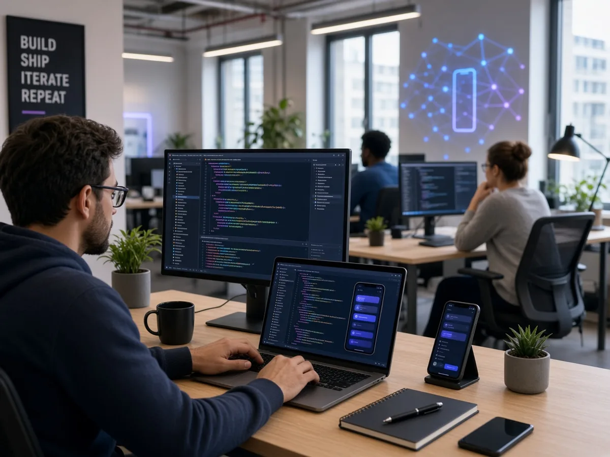 UK Android developers coding a mobile application