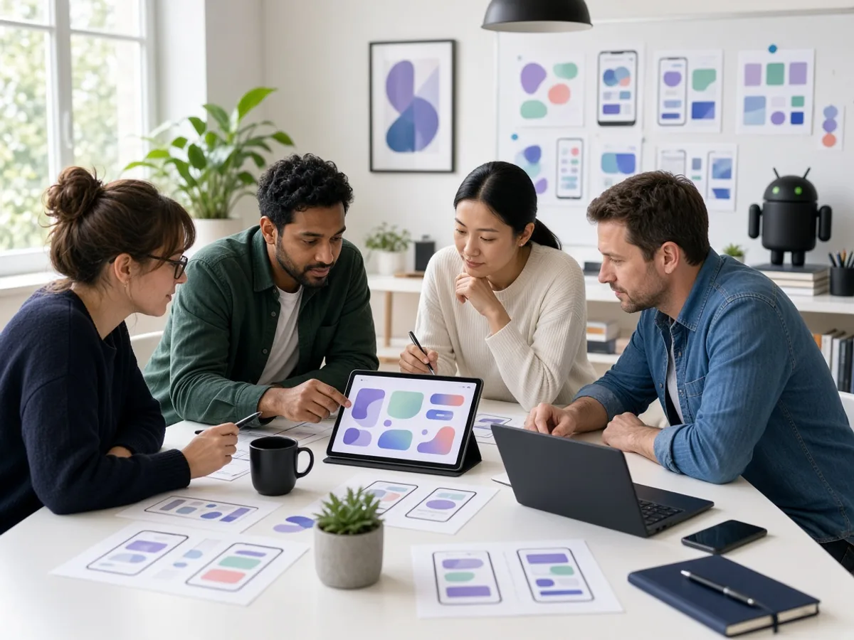 UK development team designing a custom Android application
