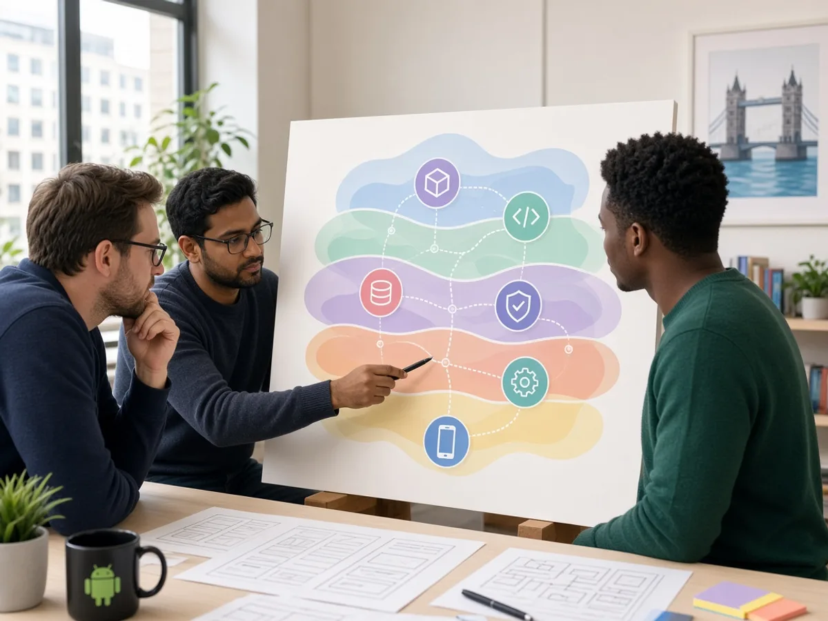 UK Android developers reviewing scalable application architecture