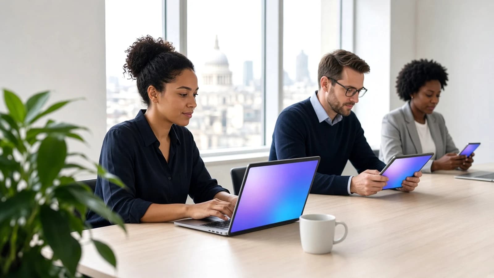 UK business team managing website content through a modern CMS platform