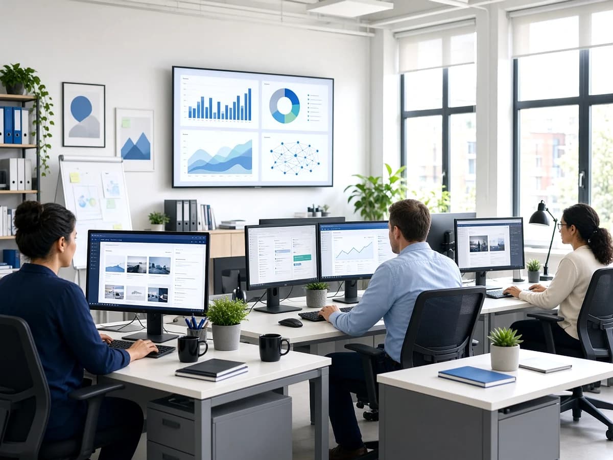 Enterprise content team managing a large CMS platform in a UK office