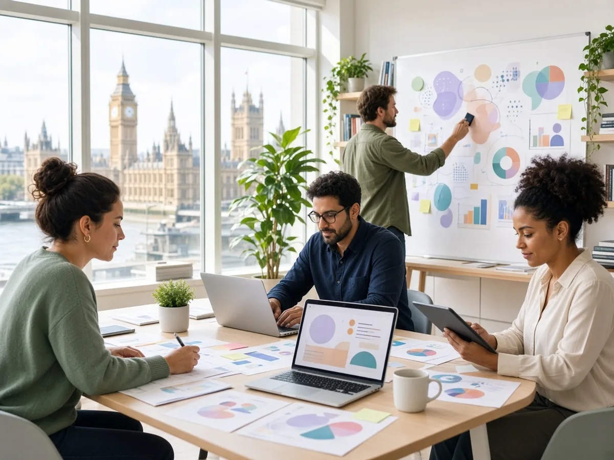 UK digital marketing team conducting business and audience research