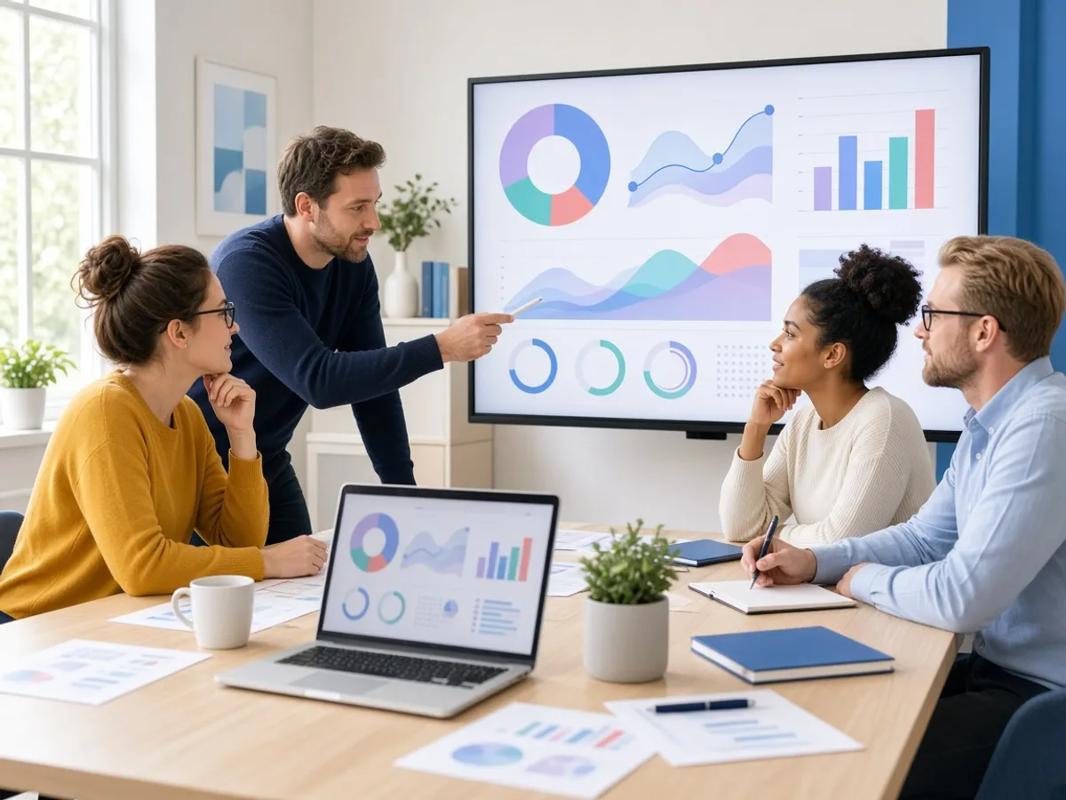 UK marketing team reviewing digital campaign analytics and reports