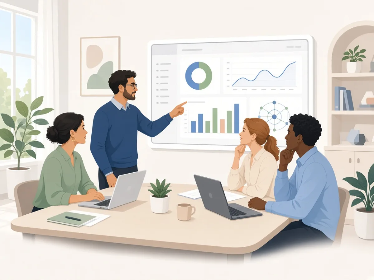 UK small and medium businesses team discussing ERP software requirements