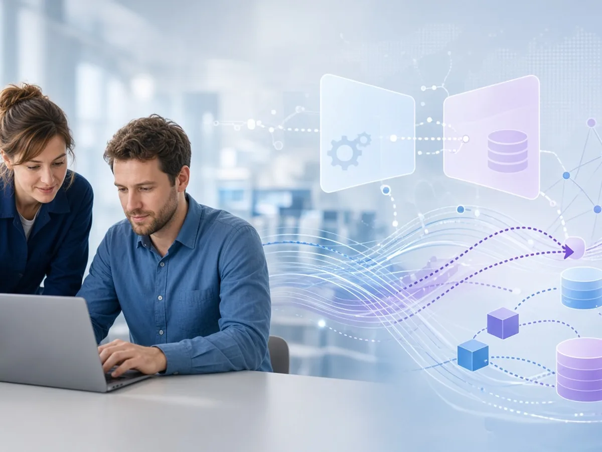 ERP development team working on integration and data migration for a UK business