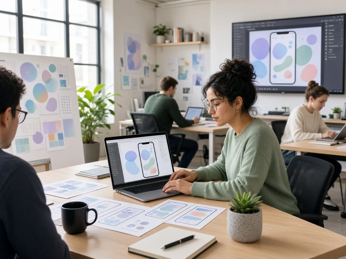 UK hybrid UI UX designers creating a cross-platform mobile interface