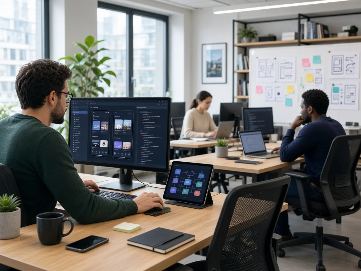 UK hybrid app developers working on a custom mobile application