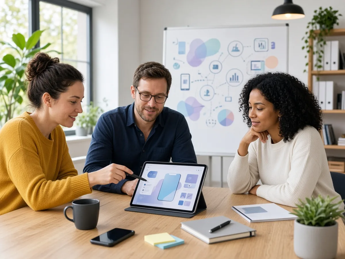 UK small business team planning a custom iOS application