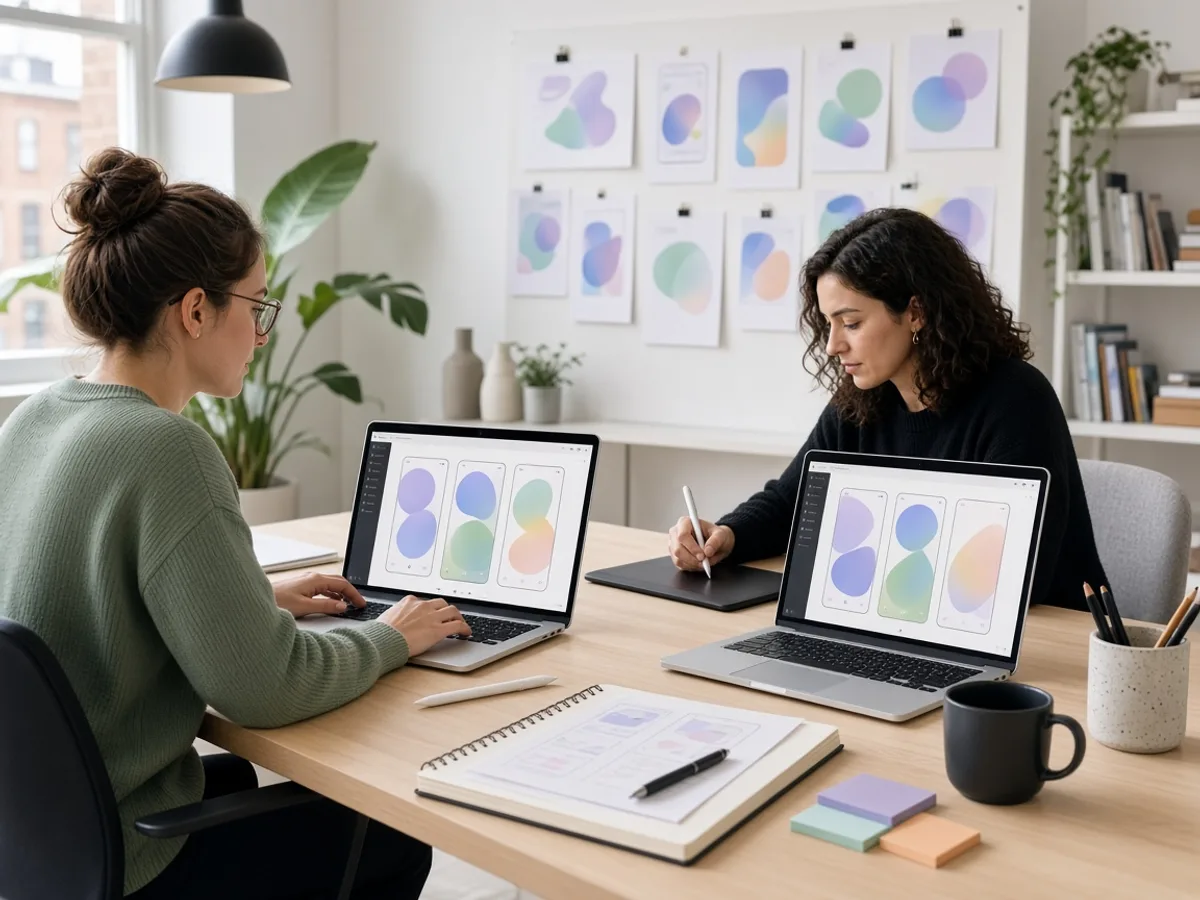 UK iOS UI UX designers creating a mobile application interface