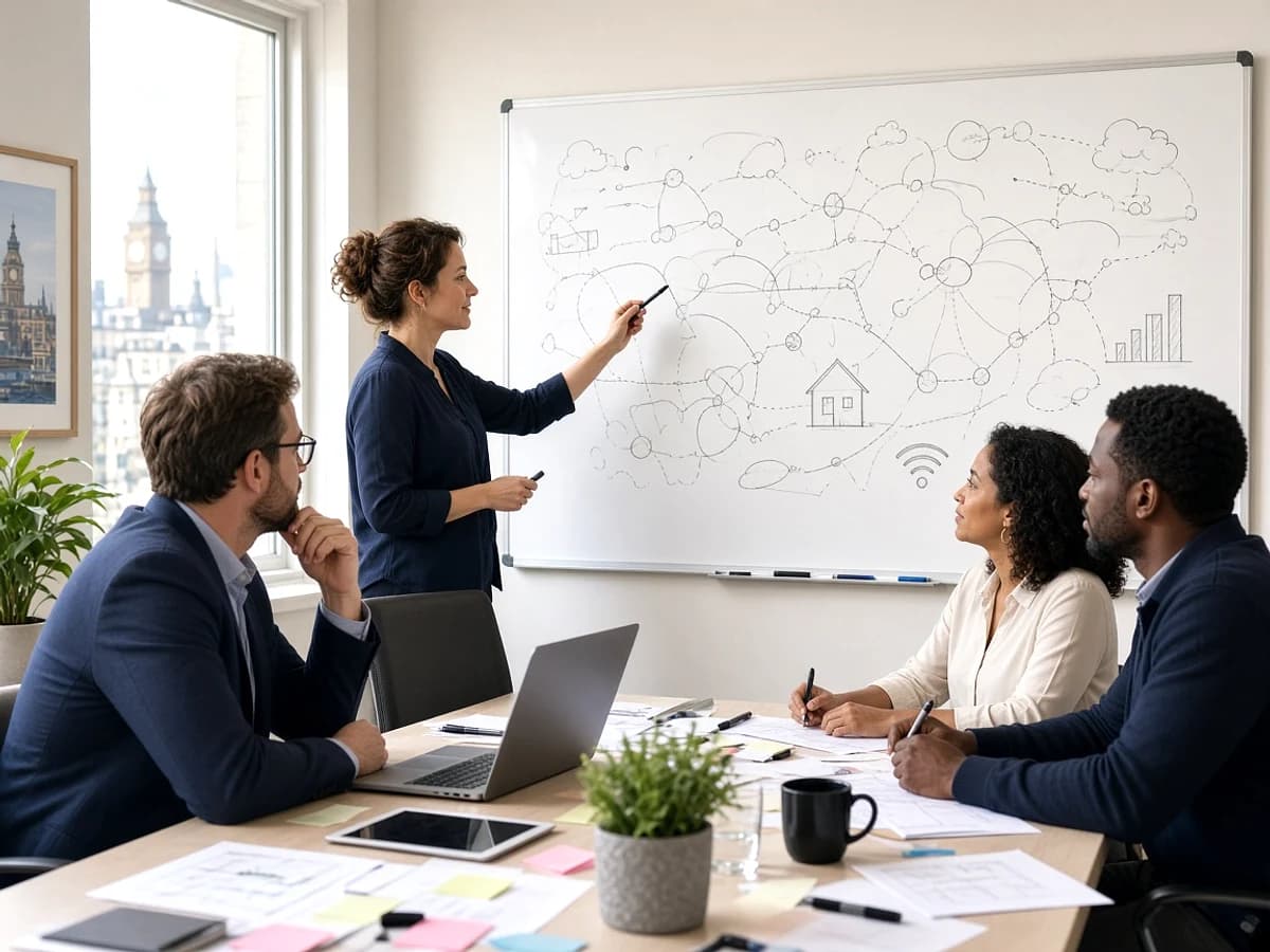 UK business and IoT development team planning a connected application in London