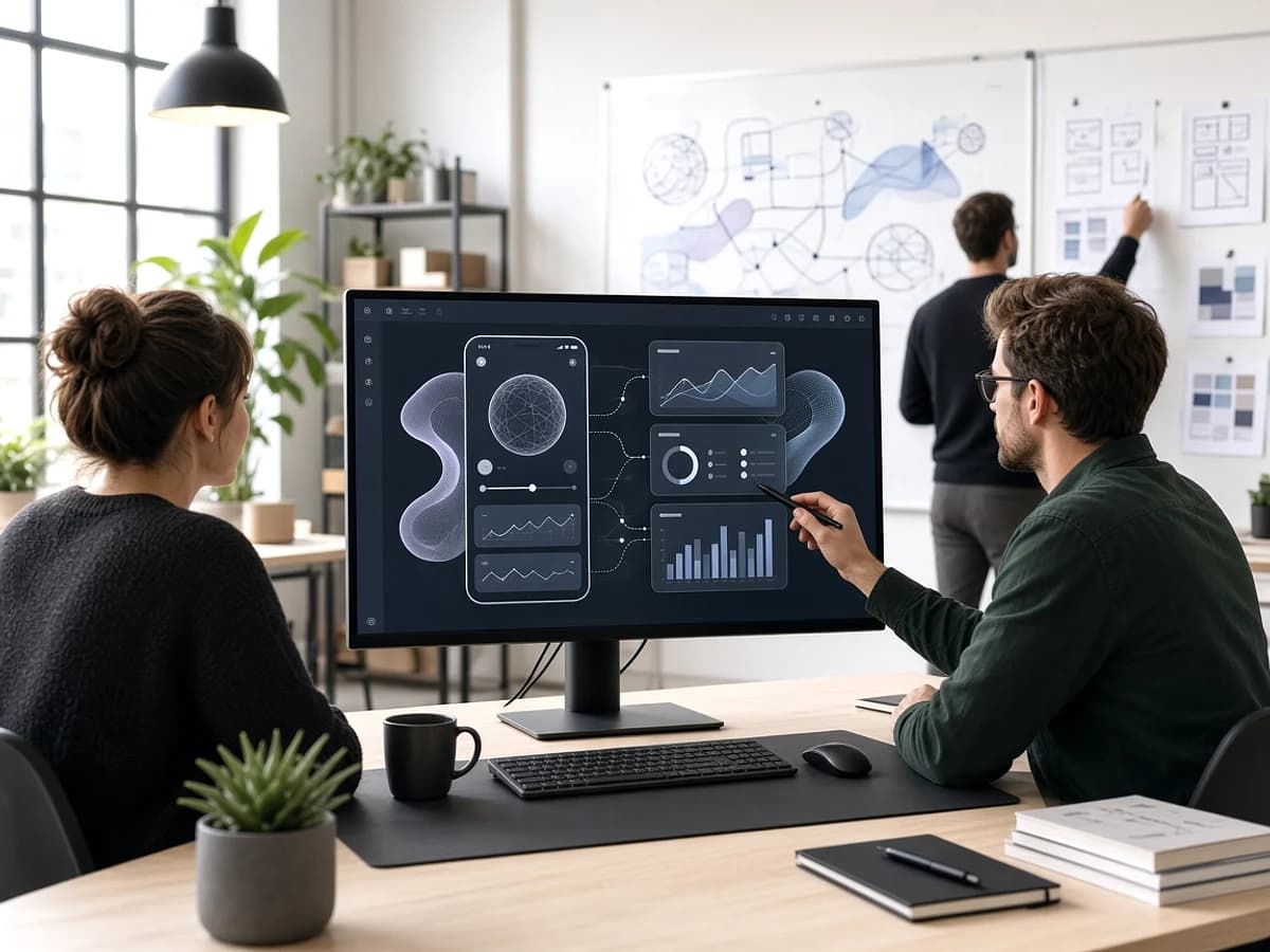 UK UI UX designers creating an IoT monitoring application interface