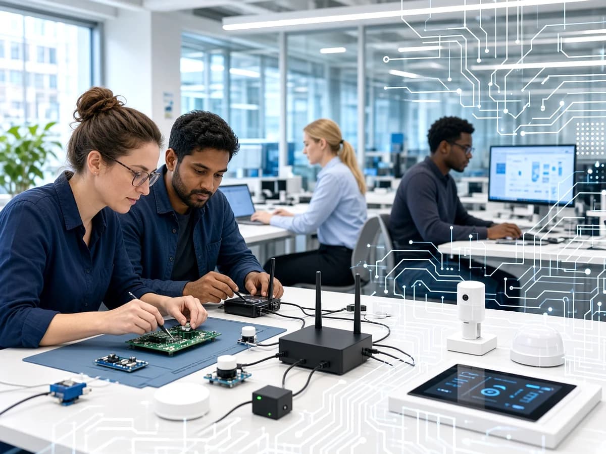 IoT developers integrating connected devices with a business application