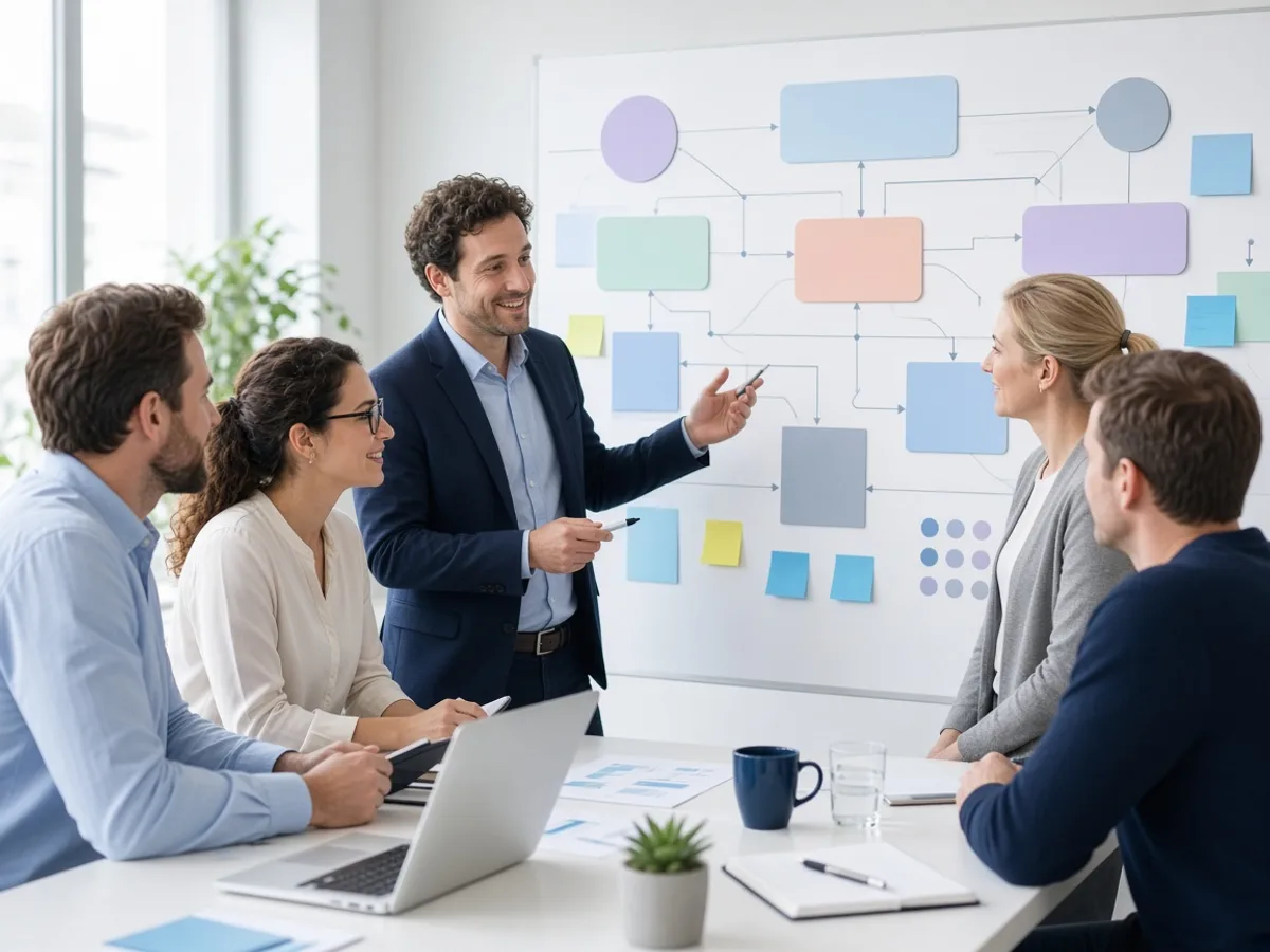 UK IT project consultants collaborating with a business technology team
