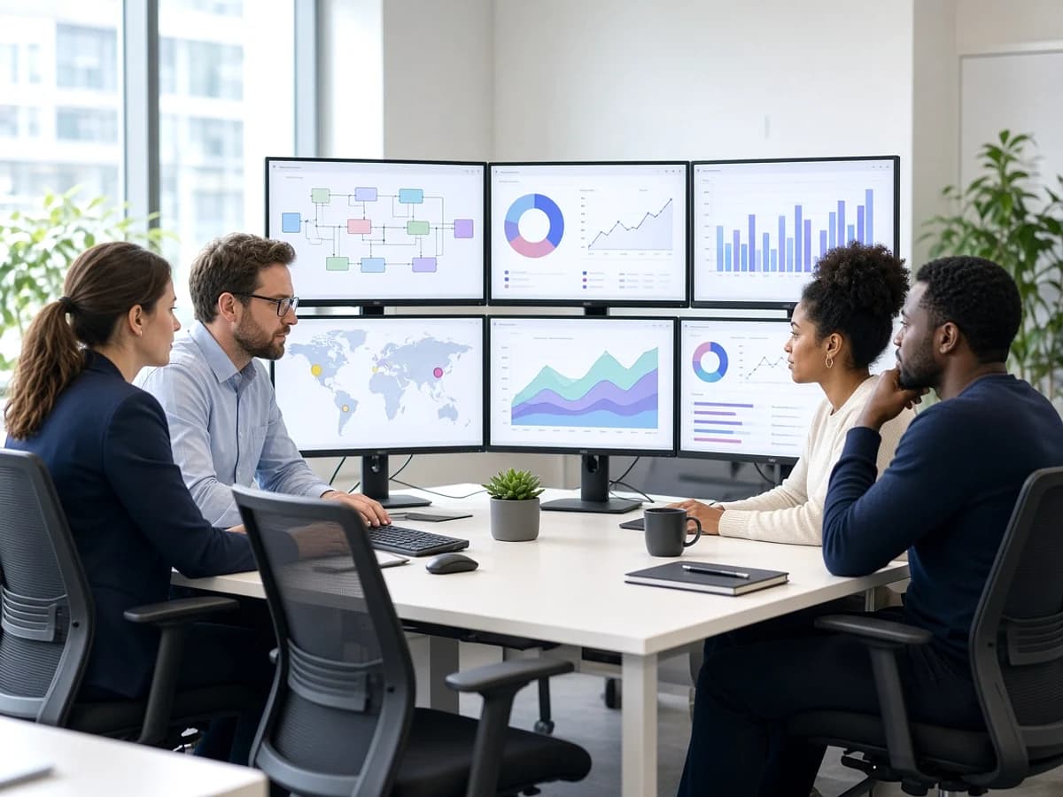 UK low code support team monitoring a live business application