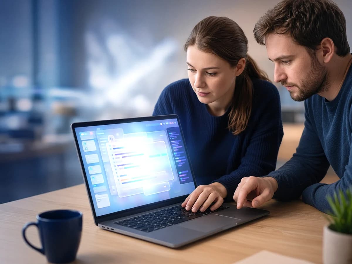Developers extending a low code application with custom software development