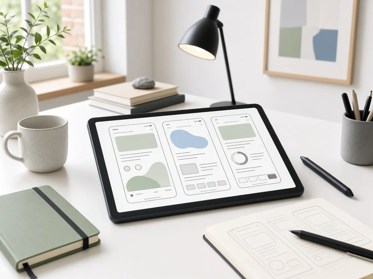 UK product designer creating mobile app wireframes