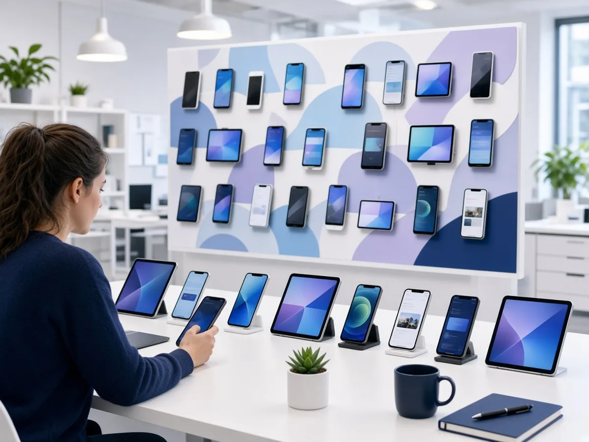 UK QA team testing a mobile application across multiple devices