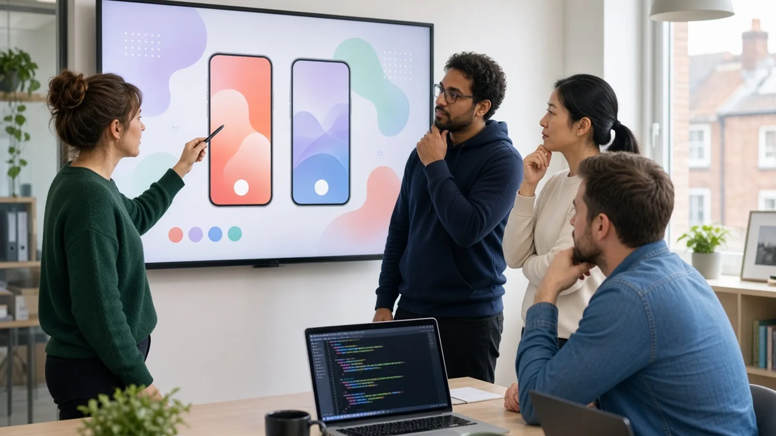 UK React Native development team reviewing a cross-platform mobile application
