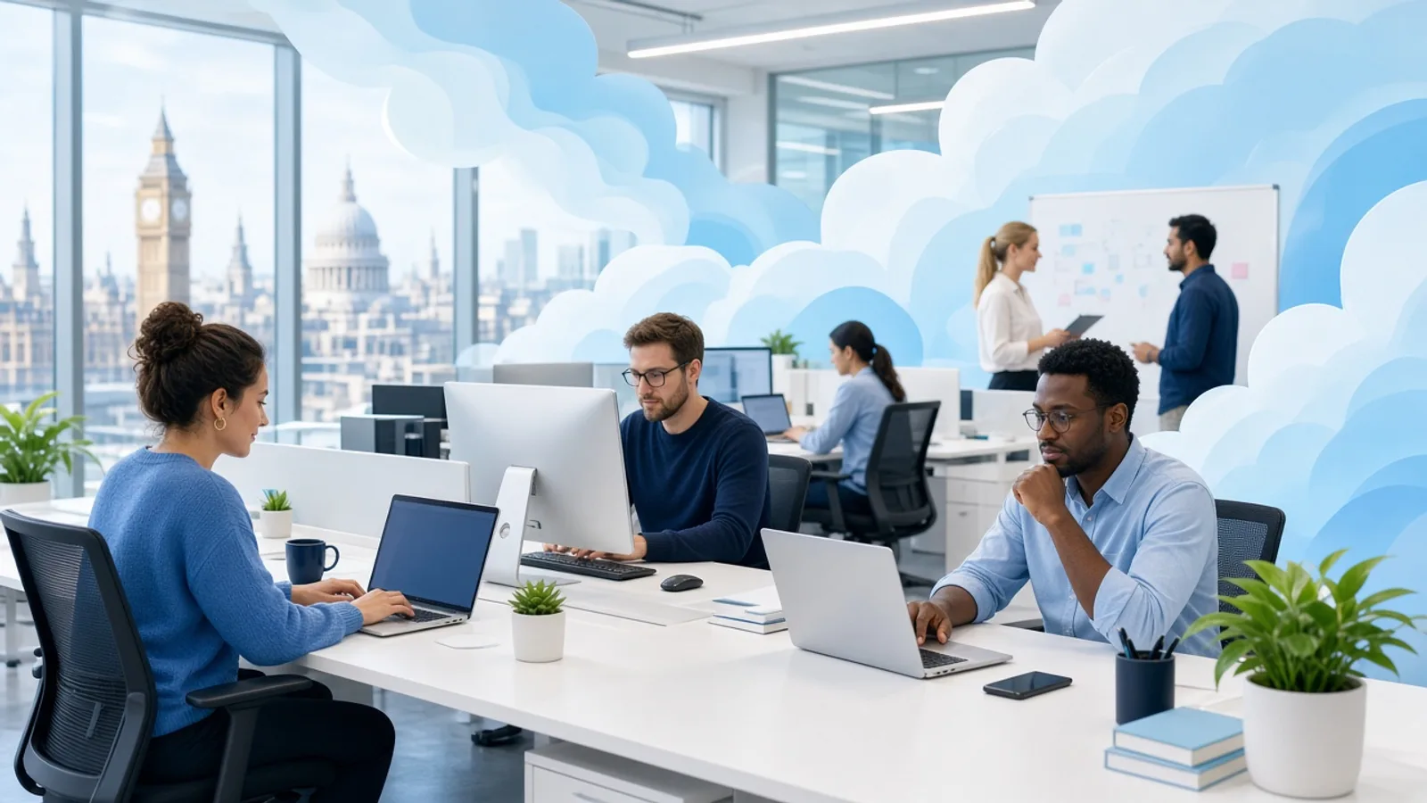 UK team discussing a scalable SaaS platform