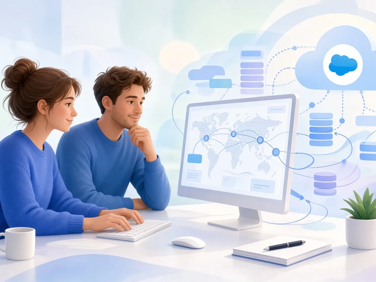 Salesforce data migration and integration workflow on a developer workstation