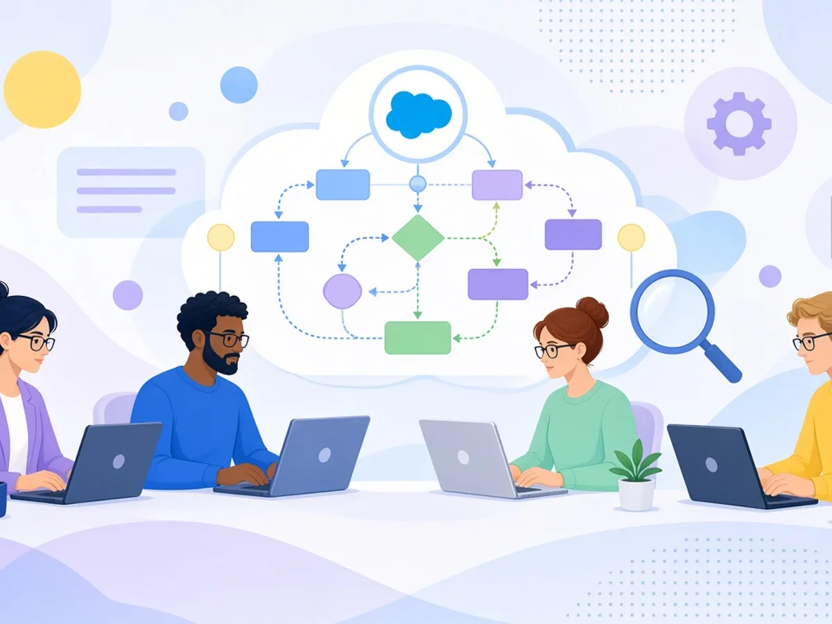 QA specialists testing Salesforce CRM workflows