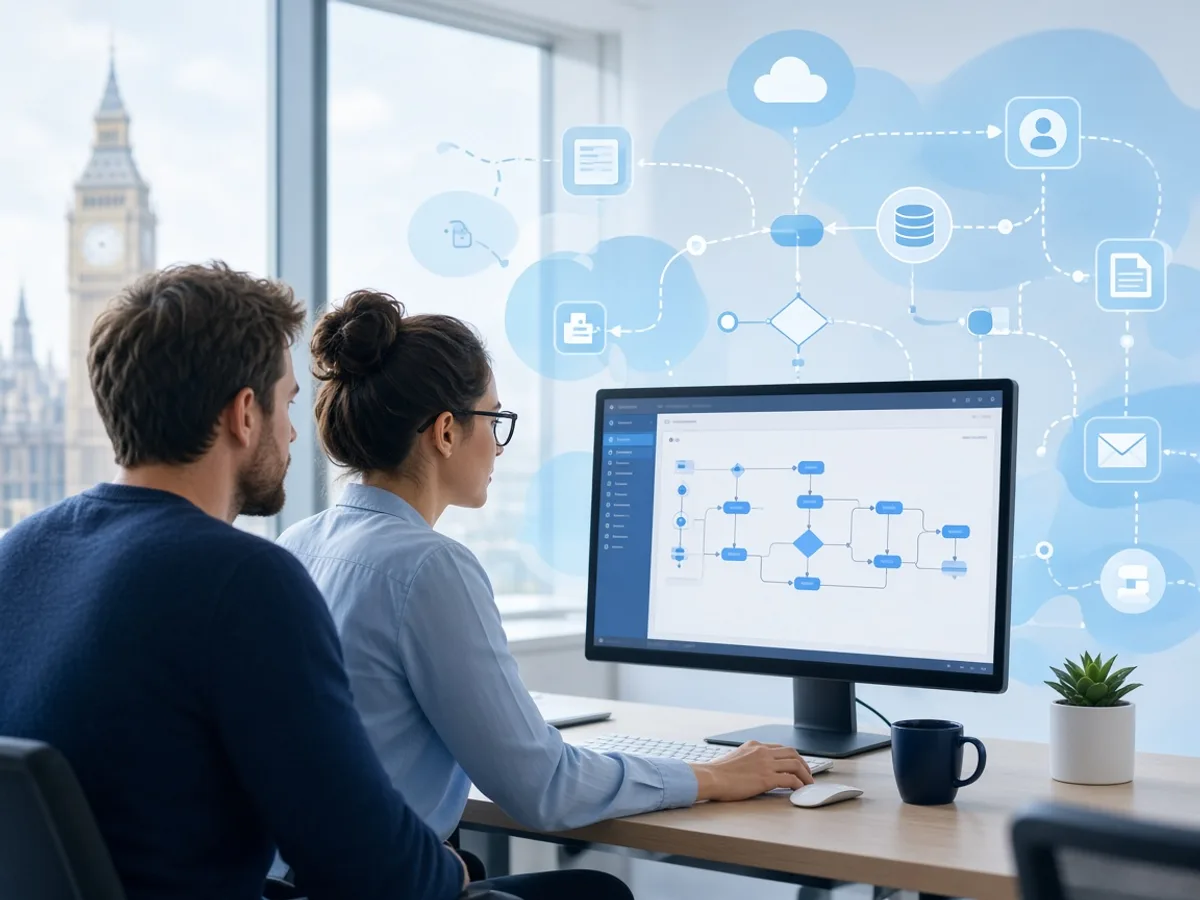 Salesforce automation workflow being configured by a development team