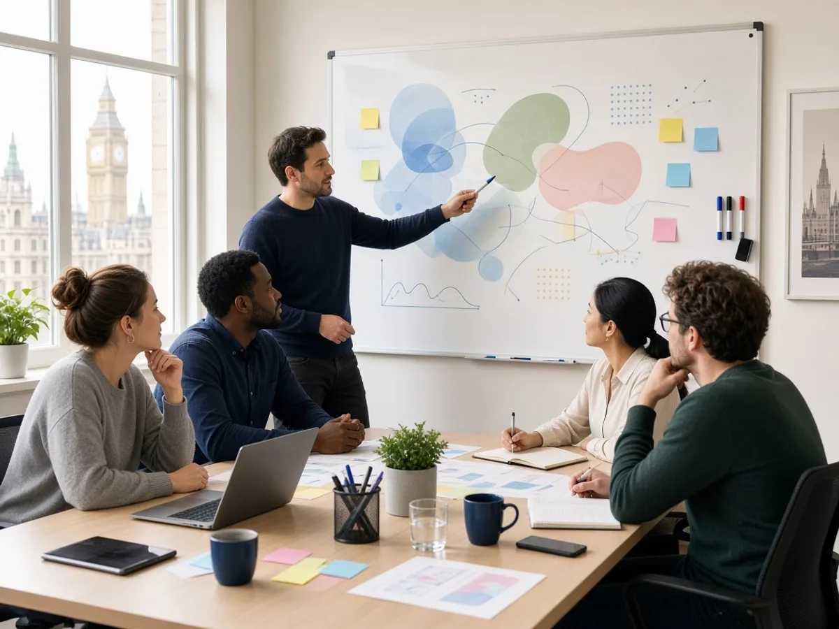 UK business and software development team planning a project in London