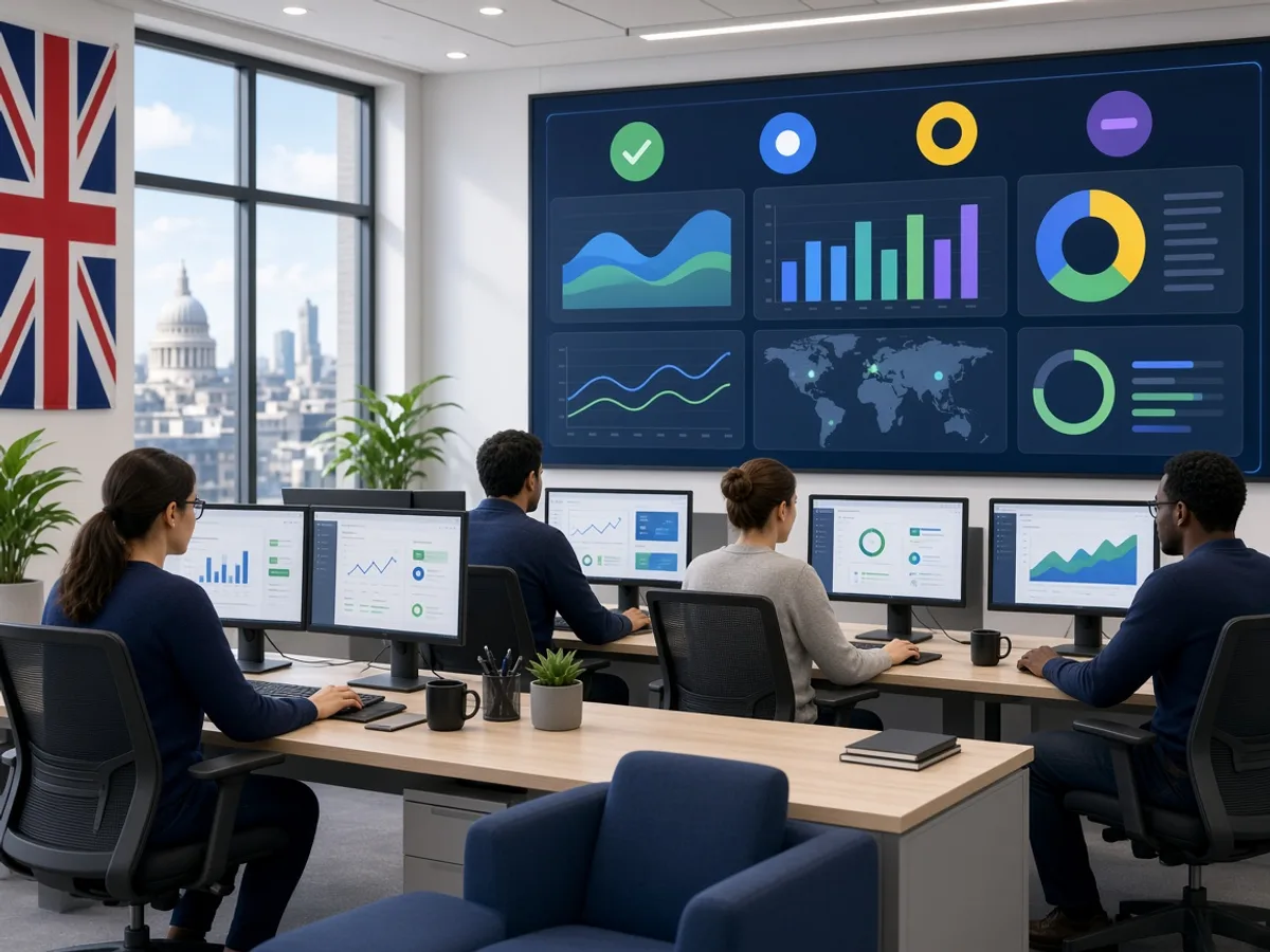 UK software support team monitoring and maintaining a business application