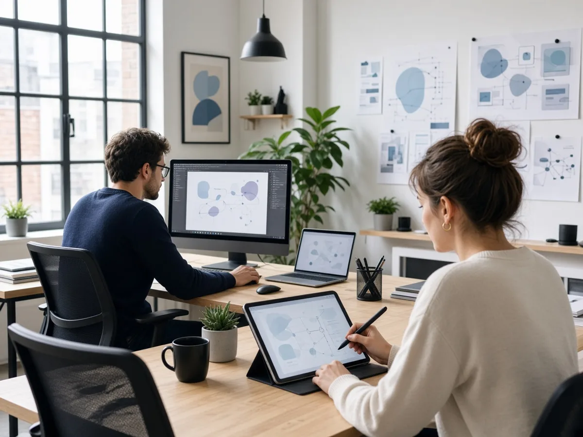 UK UI UX designers creating a custom software application interface