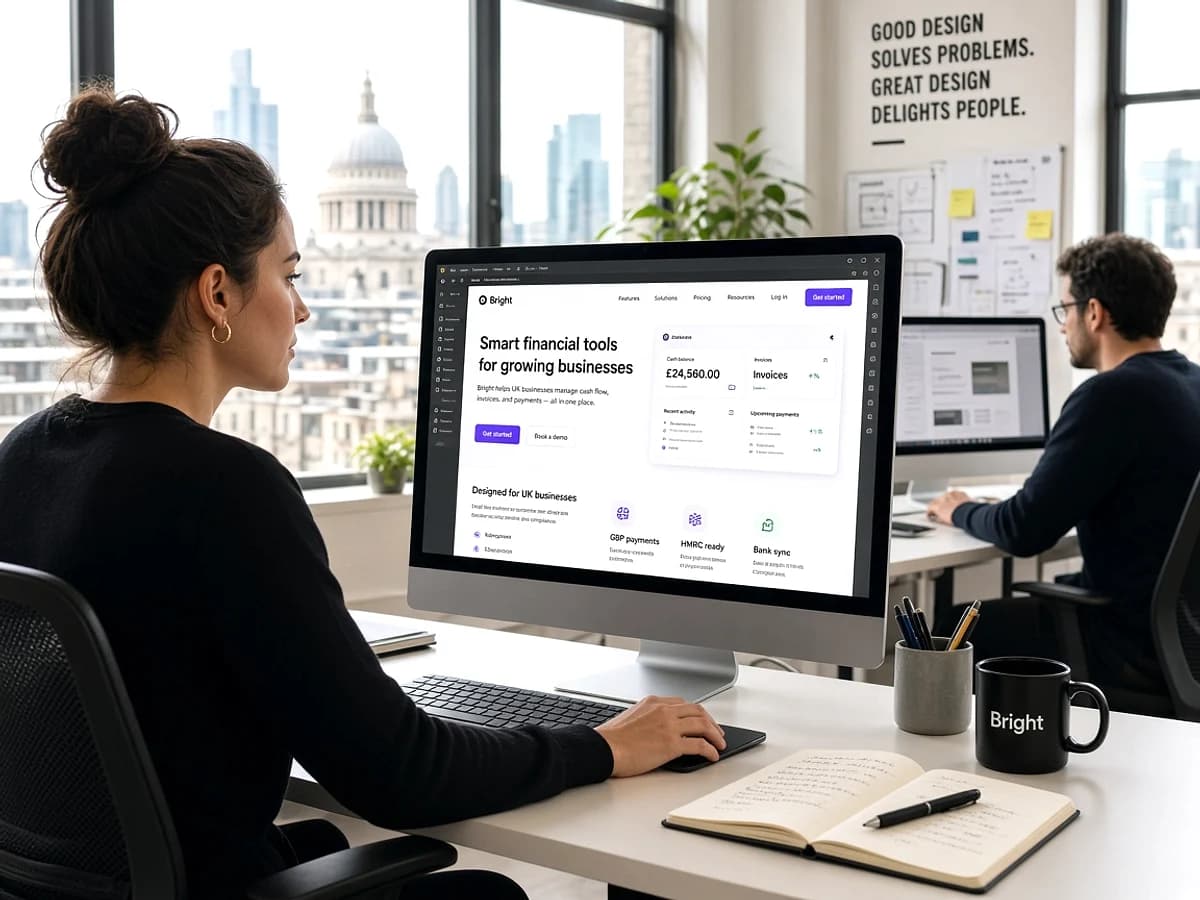 UK UI UX designers creating a web application interface